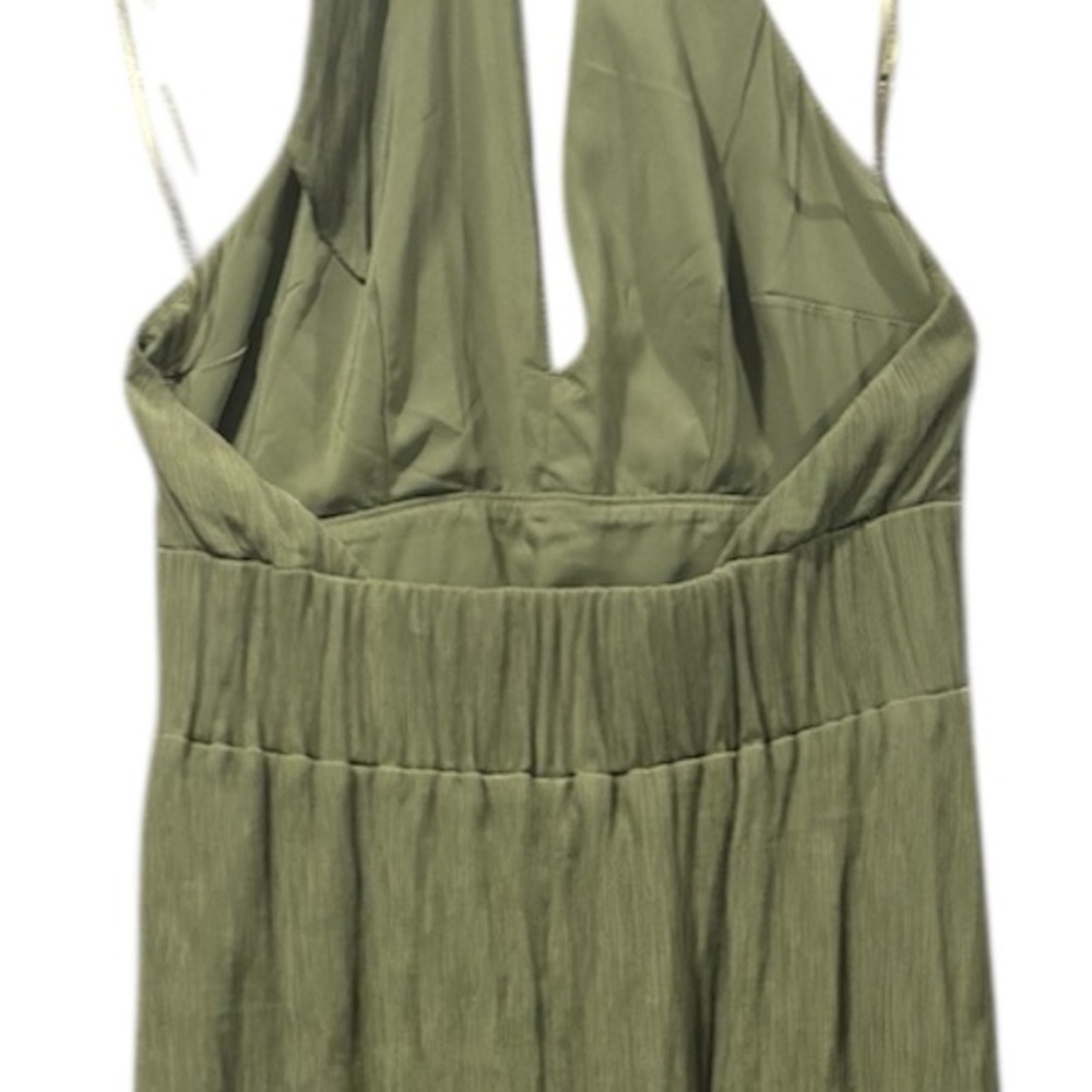 Abercrombie & Fitch Green Plisse Halter Maxi dress size Medium - Picture 7 of 8